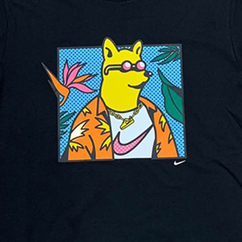 nike耐克男装新款familygraphictee柴犬狗头白色运动短袖t恤dc2751100