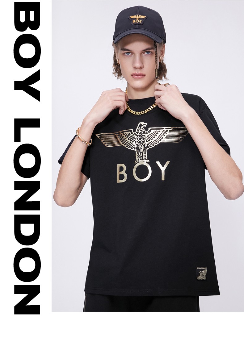 boylondon伦敦男孩官方旗舰潮牌烫金大老鹰logo印花t恤