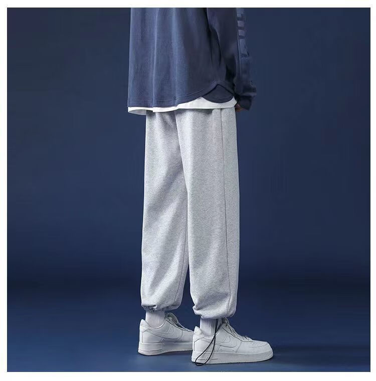 灰色运动裤子男潮牌抽绳束脚裤冬季百搭宽松卫裤 8066灰色【nike】 m