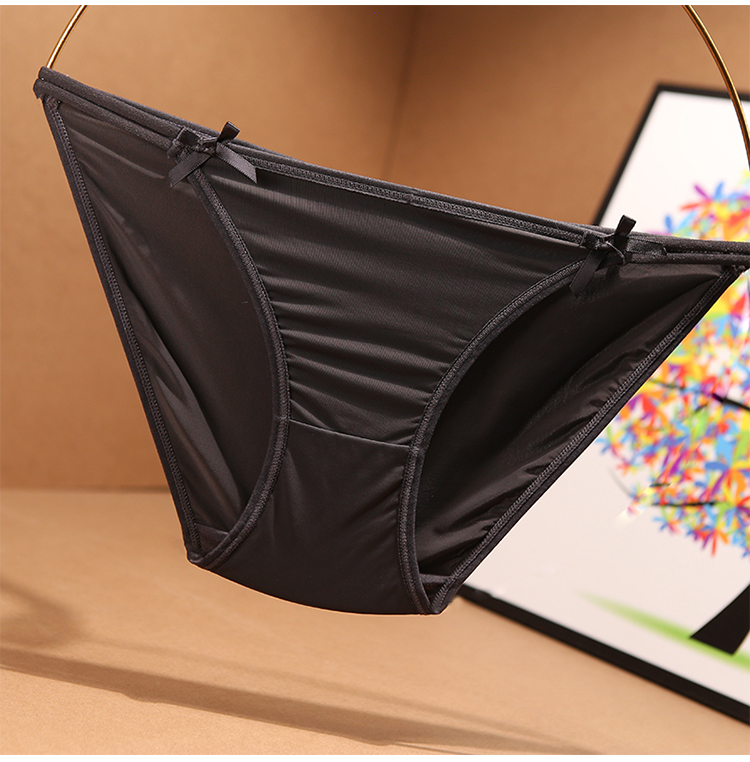 金怡楠丁字裤新品冰丝内裤女性感丝滑低腰日系女士三角裤棉质裆提臀