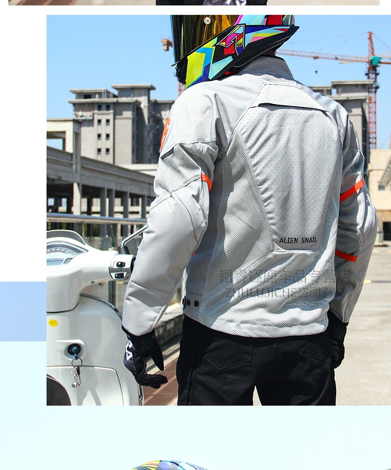 外星蜗牛摩托车骑行服夏季男女透气防摔衣突破者黑m