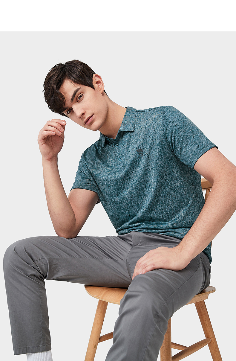 骆驼camel男装夏季短袖polo衫商务休闲提花打底上衣t恤男潮灰色xl