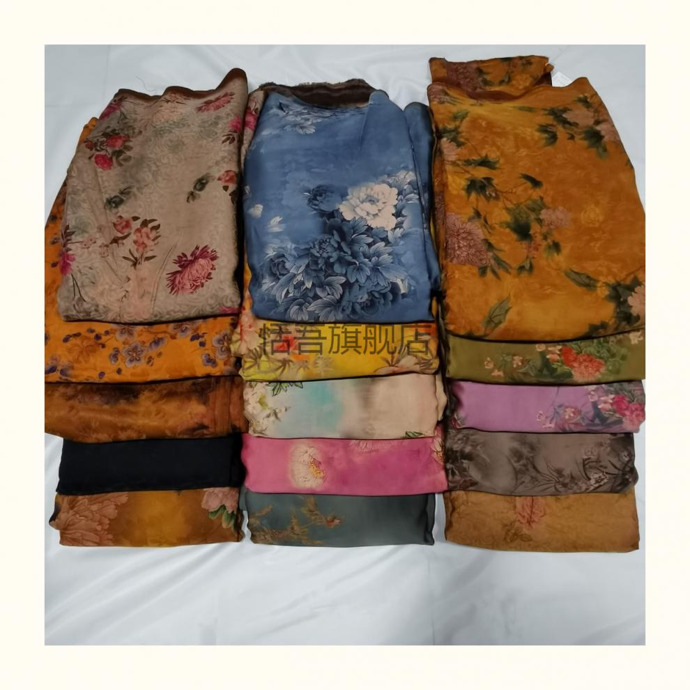 香云纱布料布头香云纱桑蚕丝零布头面料正宗顺德高档古风丝绸真丝莨绸