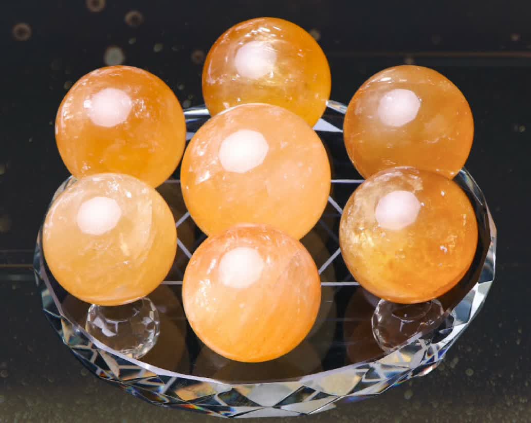 水晶摆件天然粉白黄玉水晶元宝阵风水球客厅装饰品e2黄玉元宝七星阵中