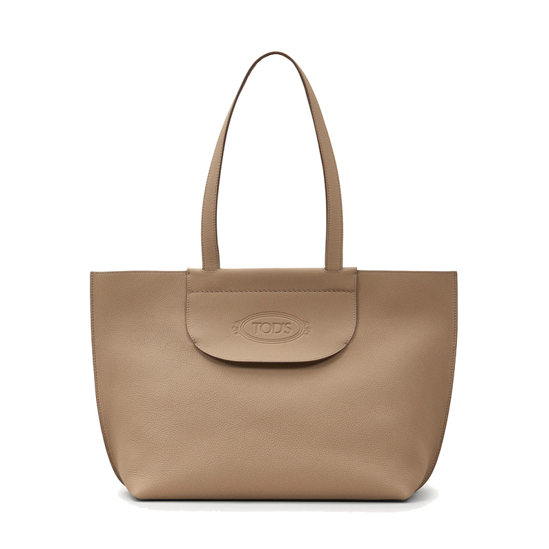 【情人节】tods托德斯奢侈品 tods女包手提包光滑皮质双提手中号购物