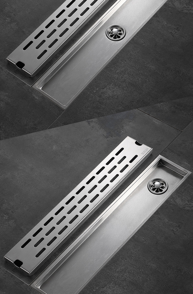 澳友uray304不锈钢长方形地漏加长条型卫生间防臭地漏淋浴房大排量