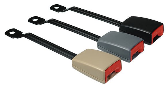 常用型前排汽车车安全带底座铁板连接抠头底座3c认证 25厘米黑带报警