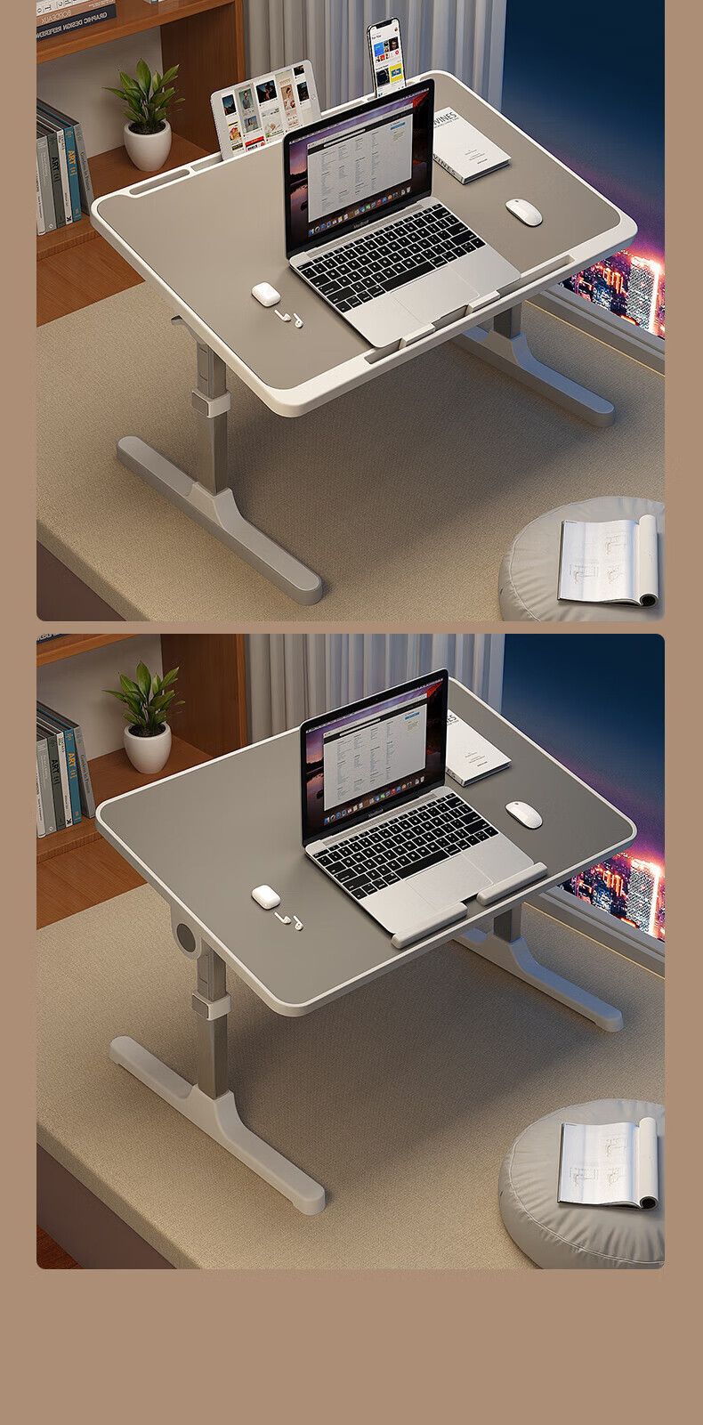 Qianxihuafu Adjustable Height Bed Desk, Foldable Laptop Table, Lazy Student Dormitory Study Desk, Small Table for Office Work And Learning 11