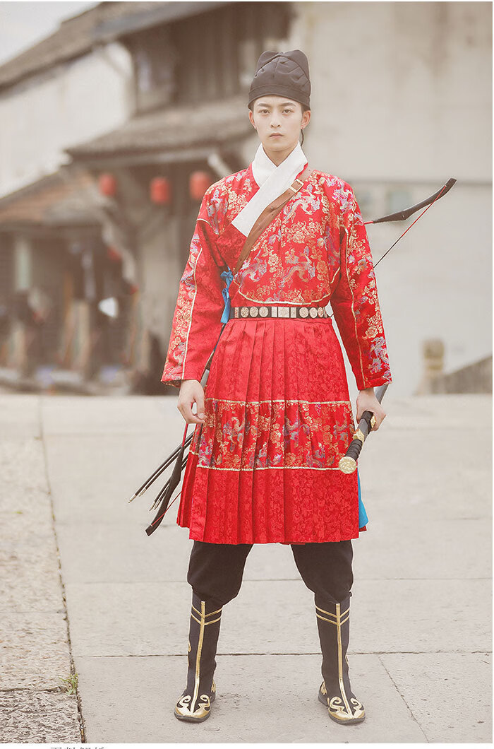 男锦衣卫飞鱼服古风武侠古装cos古装演出服侠客侍卫服男士剑客装 帽子