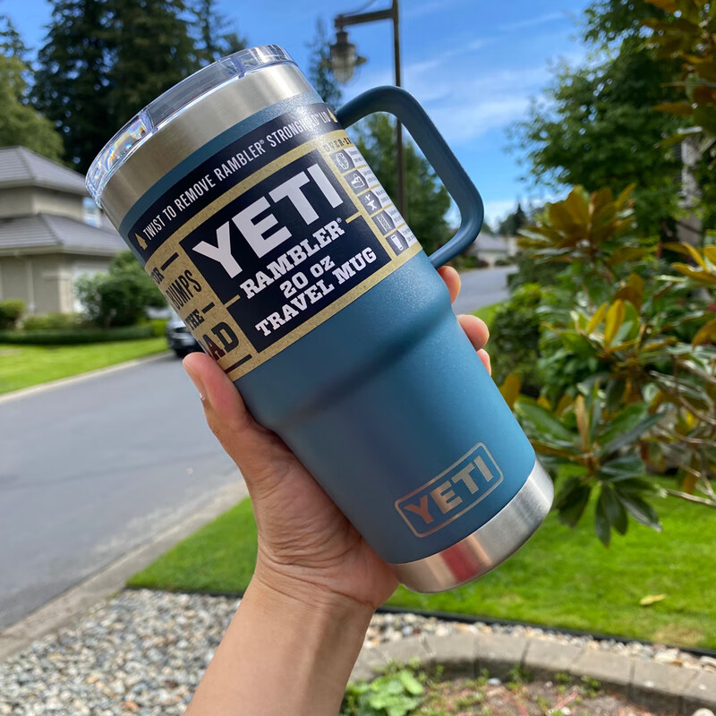 yeti保温杯现货加拿大yeti 双层不锈钢咖啡杯车载杯保温保冷带手柄 深