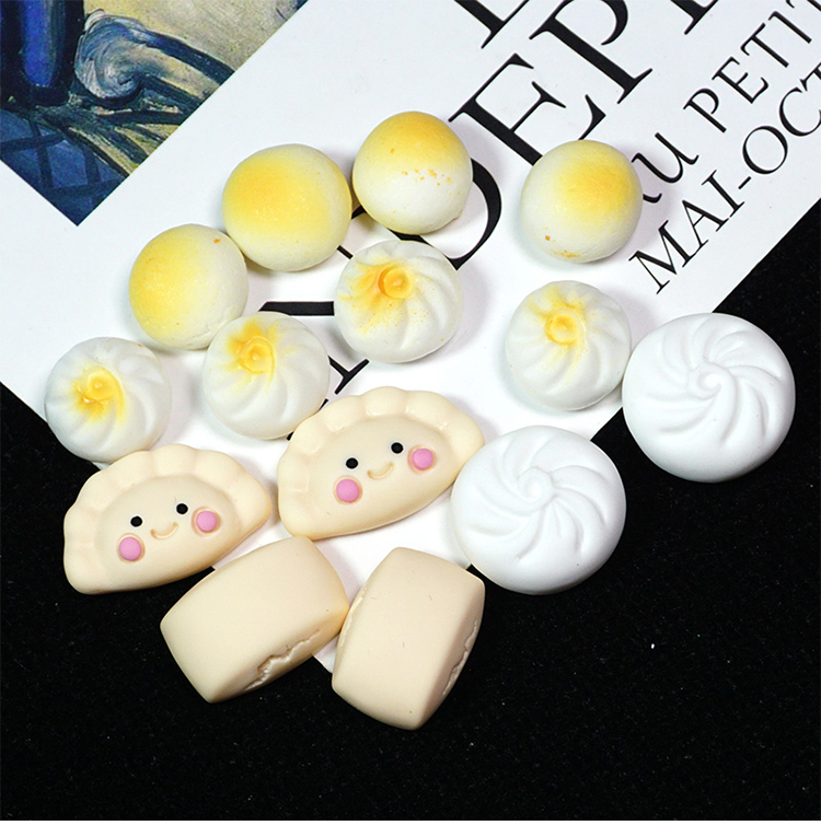 diy水晶滴胶奶油胶素材壳装饰填充材料包 食玩配件:大包子2个【图片