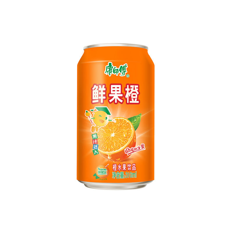 康师傅鲜果橙 310ml*6/12/24罐可选 整箱易拉罐装装水果汁饮料饮品