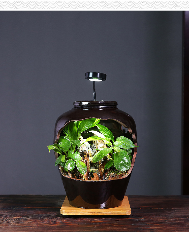 vakada 创意流水摆件陶罐雨林缸假山造景微景观植物盆景办公开业礼品