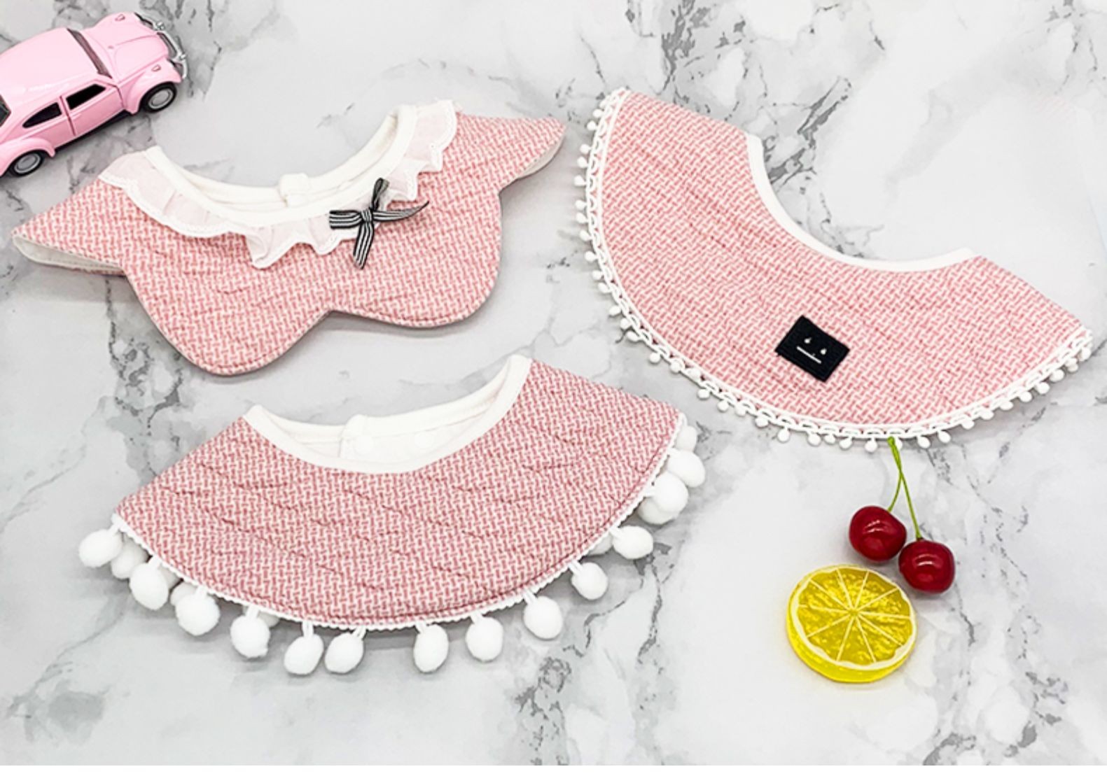 秋冬口水巾婴儿纯棉隔奶垫可爱女公主款冬季围兜宝宝围嘴防水冬天防水