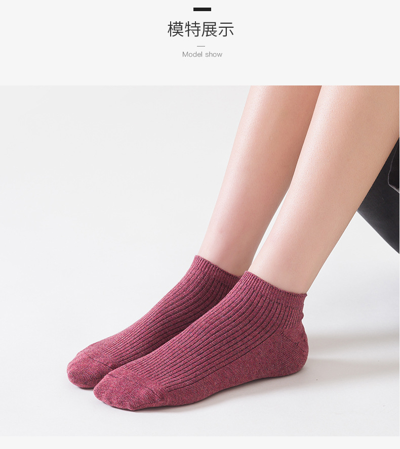 5双装袜子女高档纯棉女士船袜短袜浅口袜女袜纯色袜子 白 均码