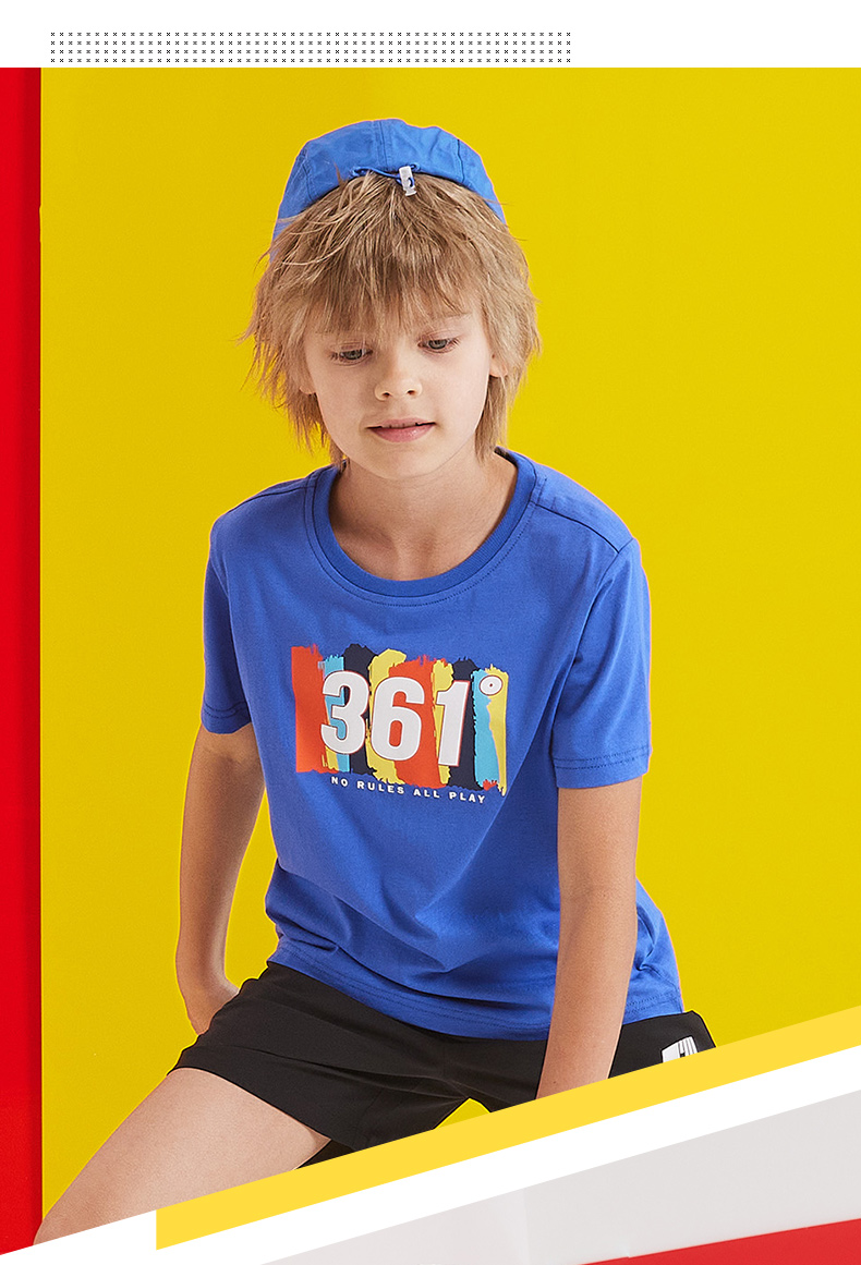 361童装官方男女童短袖t恤中大童男女针织衫2021夏季新款短t儿童上衣