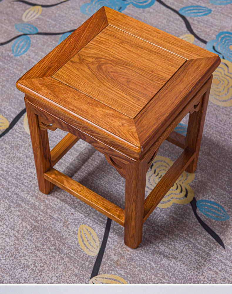 锦名园红木家具非洲花梨学名刺猬紫檀中式长条凳休闲凳实木矮凳换鞋凳