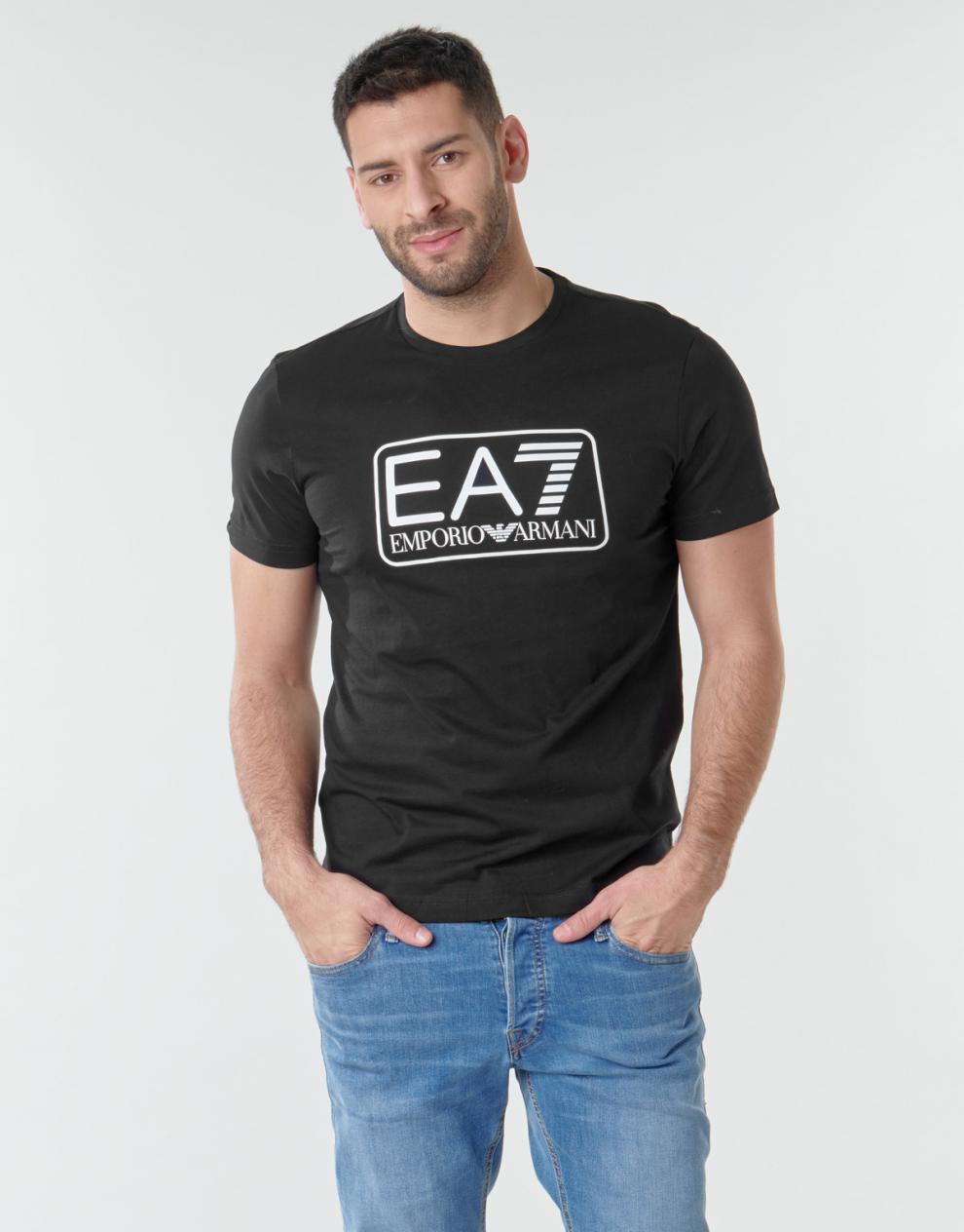 ea7emporioarmani阿玛尼男装时尚百搭圆领短袖t恤黑色夏季8npt10pjn