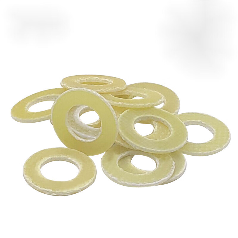 12胶木平垫片环氧树脂垫圈绝缘电工电木耐高温3厘4mm5毫米6m8黄色 m3*
