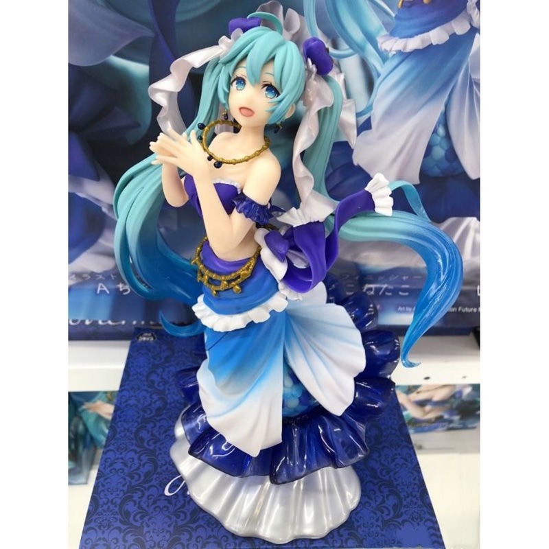 初音未來手辦同款校服兔女郎美人魚二次元美少女男景品壓泡麵機箱兔耳