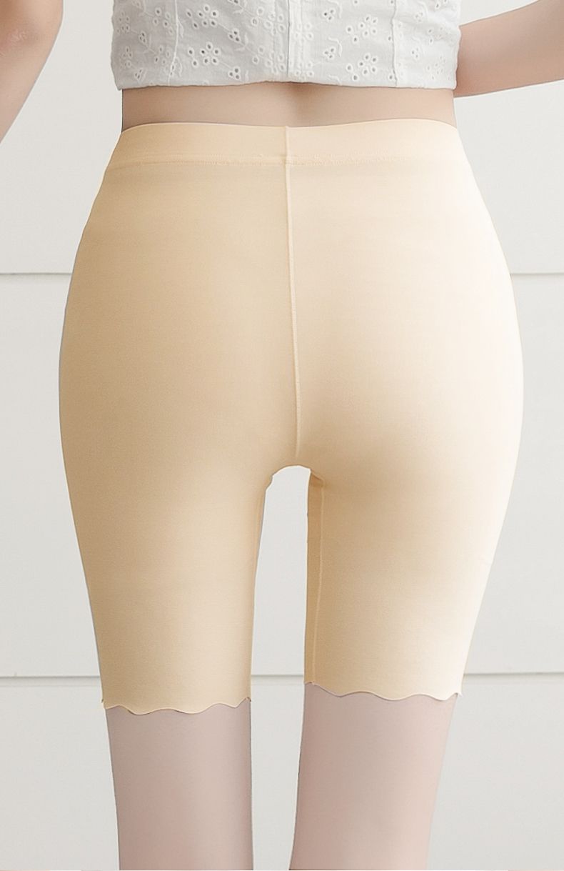 安全裤打底裤安裤免穿五分加长版冰丝大码200斤防走光打底裤女夏白色l