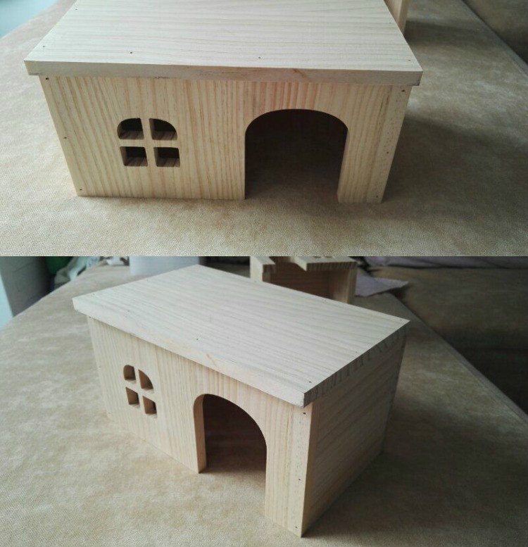 木屋松鼠仓鼠荷兰猪龙猫兔子窝金丝熊木屋实木豚鼠刺猬小房子小宠物窝