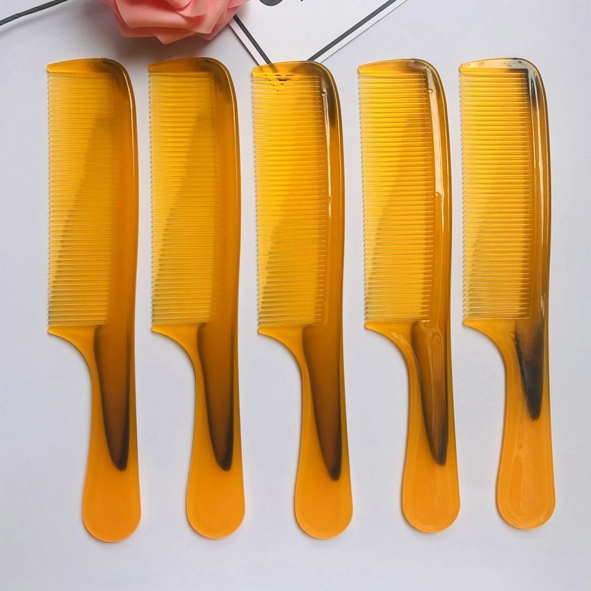 长款牛筋梳子加厚加大牛筋家用梳子防静电男女套装直发梳 4号黄色长柄
