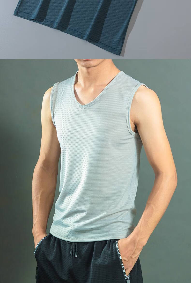 南极人冰丝背心外穿薄款网眼宽松大码宽肩运动速干潮流男士男式夏季