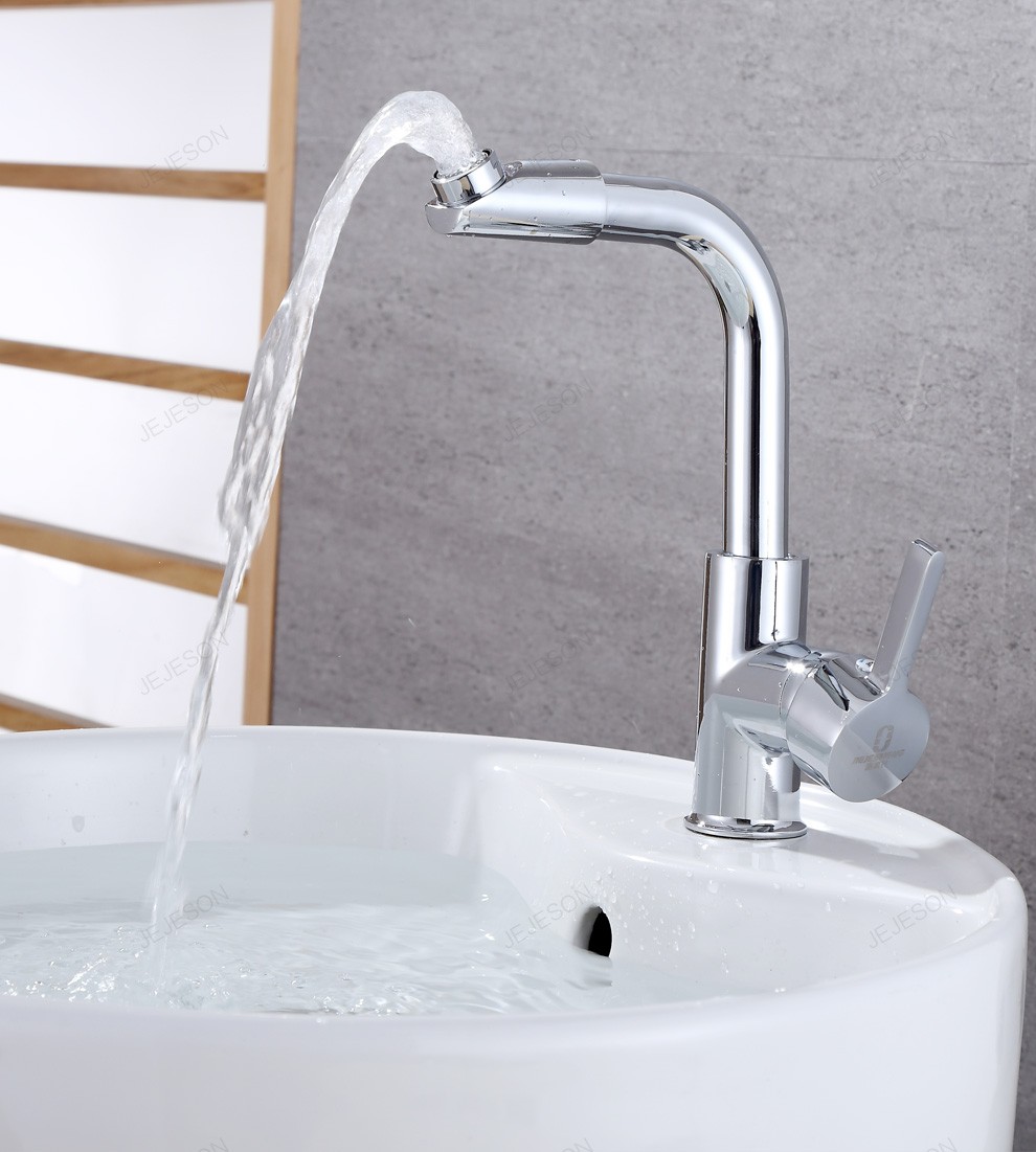 洁捷升水龙头冷热全家用铜阀体龙头浴室台盆洗脸盆面盆龙头定制60cm80