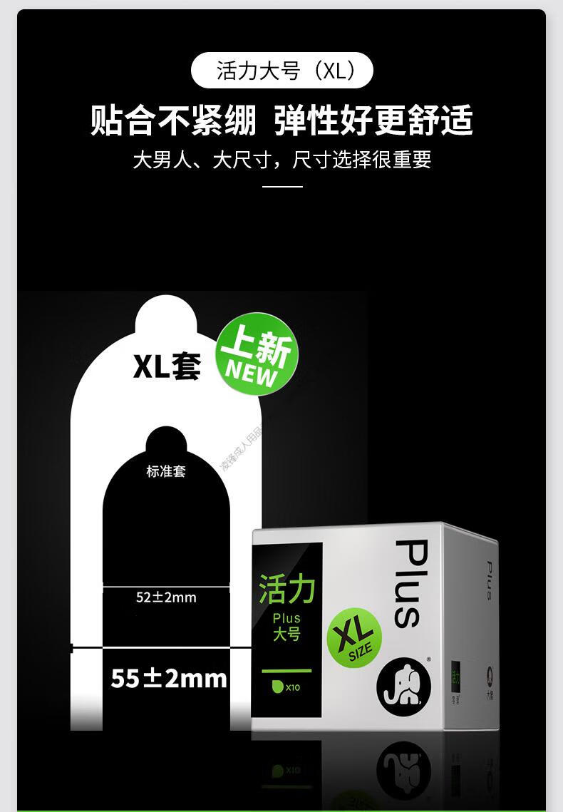 大象避孕套男用超薄紧致型活力安全套大号中号小号单手打开牛油盒装