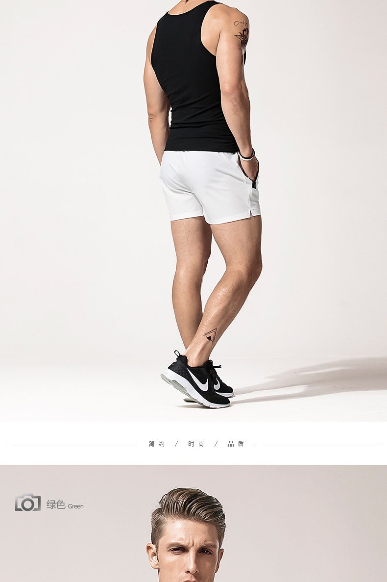 简束运动短裤男三分裤男潮马拉松运动短裤男士跑步健身速干透气田径