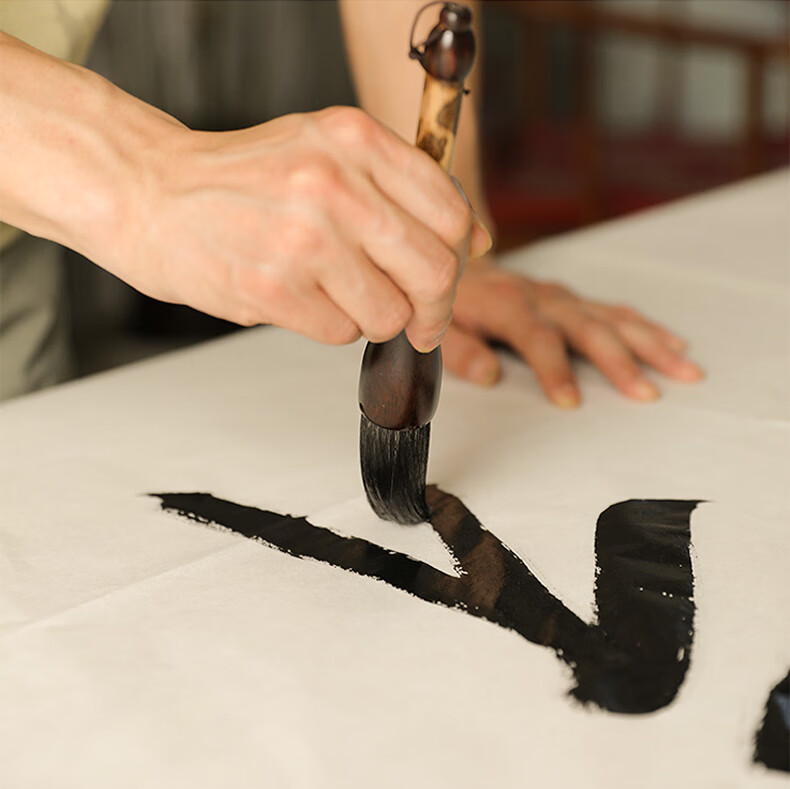 羊毫兼毫大楷湘妃竹配檀木笔杆专业榜书春联提斗福字寿字喜字大毛笔