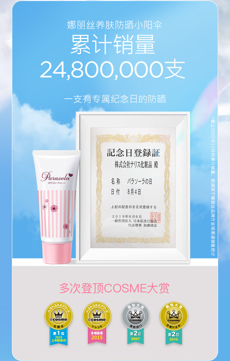 娜丽丝精华防晒霜高倍防晒喷雾学生军训敏感肌面部水润隔离遮瑕防水防汗 【99%人选择】防晒喷雾140ml*3
