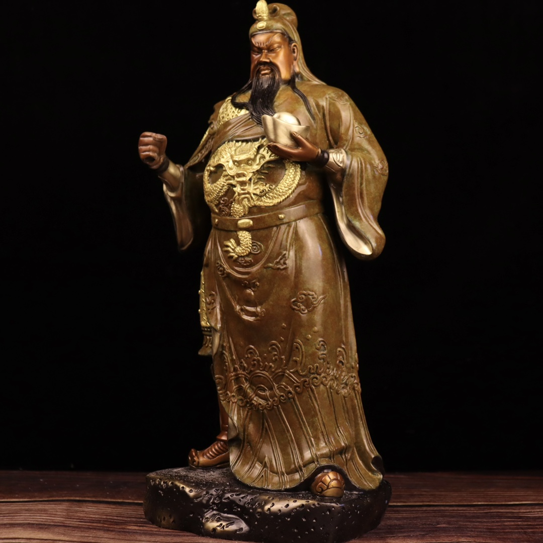 关羽神像聚财纳福忠肝义胆家居办公室a红脸长13宽10高28厘米16公斤