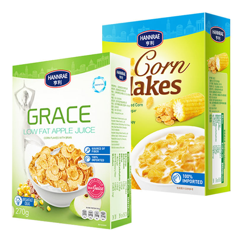 亨利玉米片德国欧洲进口食品亨利松脆玉米片营养早餐即食麦片冲饮麦片