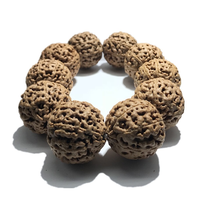 森洲大金刚菩提子手串爆肉89瓣姜黄皮蜂王佛珠风铃子35mm大手持念珠