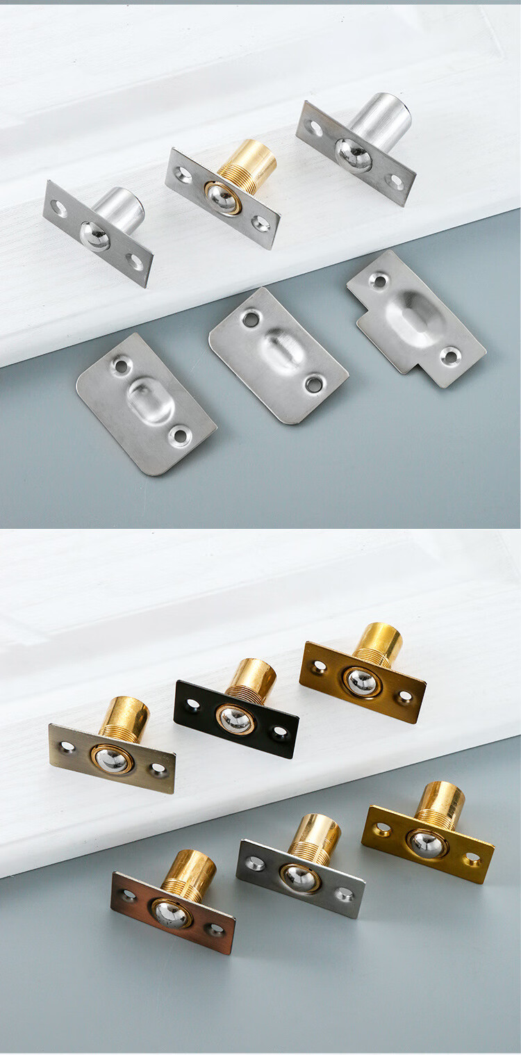 门碰珠 木门隐形门定位不锈钢门顶珠酒店ktv包厢门铜制弹簧碰珠锁 青