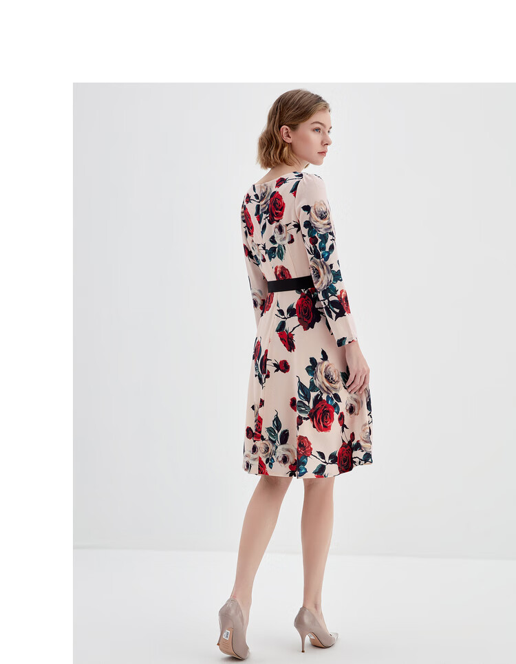 女装 连衣裙 欧柏兰奴(omnialuo) 欧柏兰奴2021年秋季新款九分袖印花