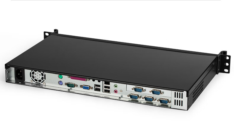 chiaral奇睿1u超短机架式工控机单网口j1800/j1900双网口6串口3865u