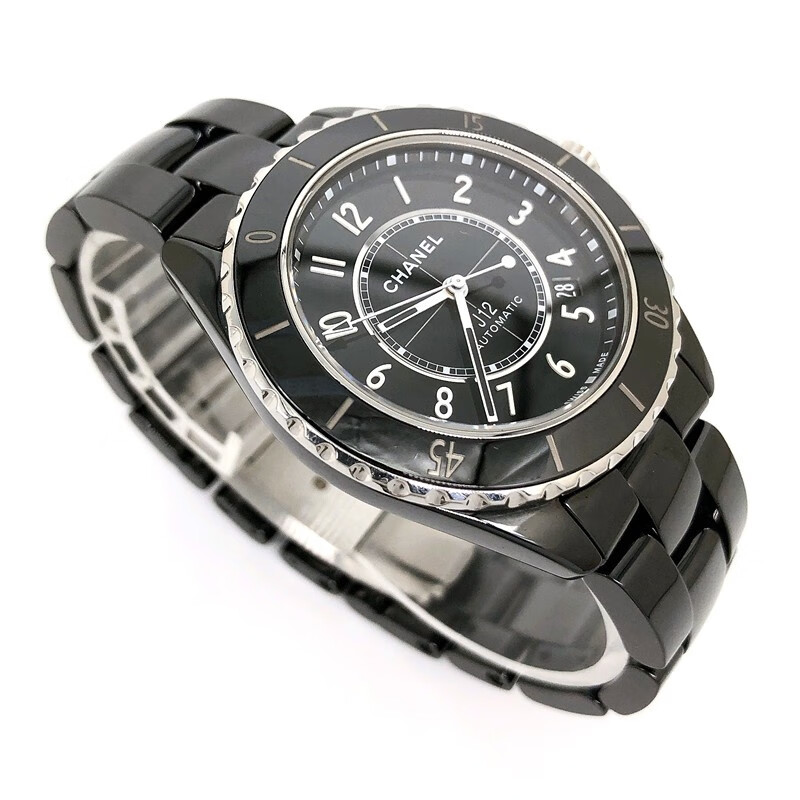 二手95新香奈儿j12系列h5697自动机械男表38表径黑陶瓷精钢旋转表圈19