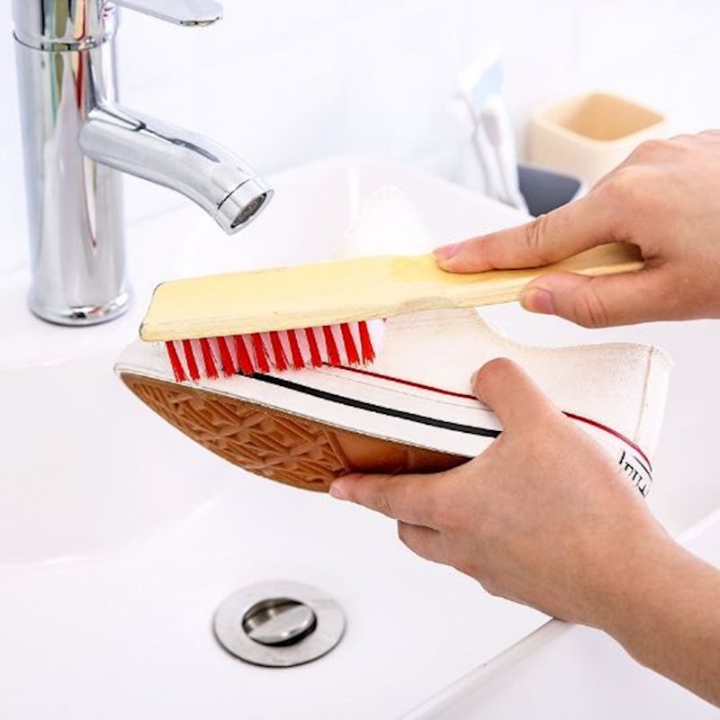 天然竹制鞋刷长柄硬毛刷鞋子洗鞋刷子家用多功能清洁刷洗衣刷板刷 2个