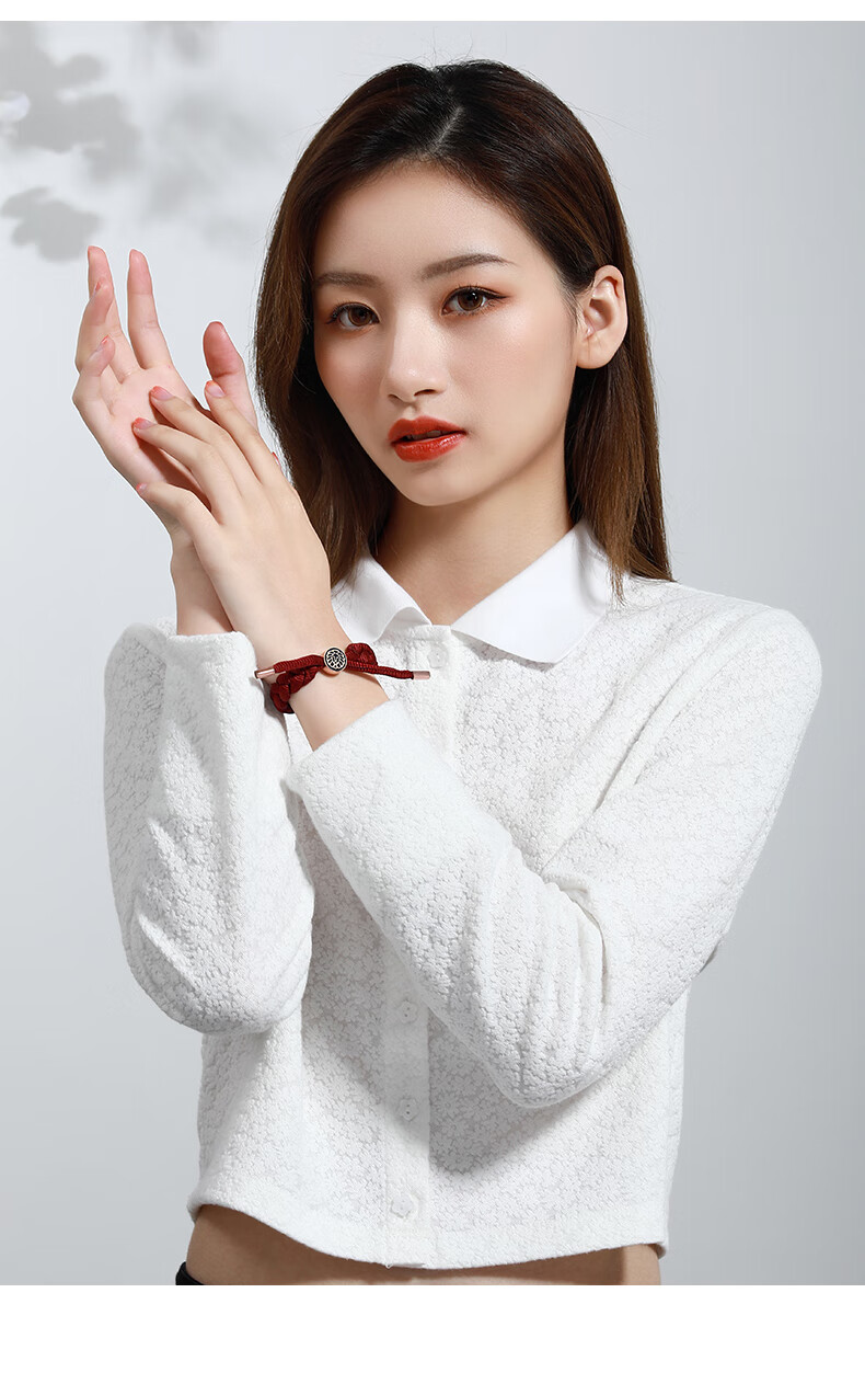 灵狮赐禄狮子手链银饰女鞋带编织运动手绳一对情侣款简约纪念礼物送