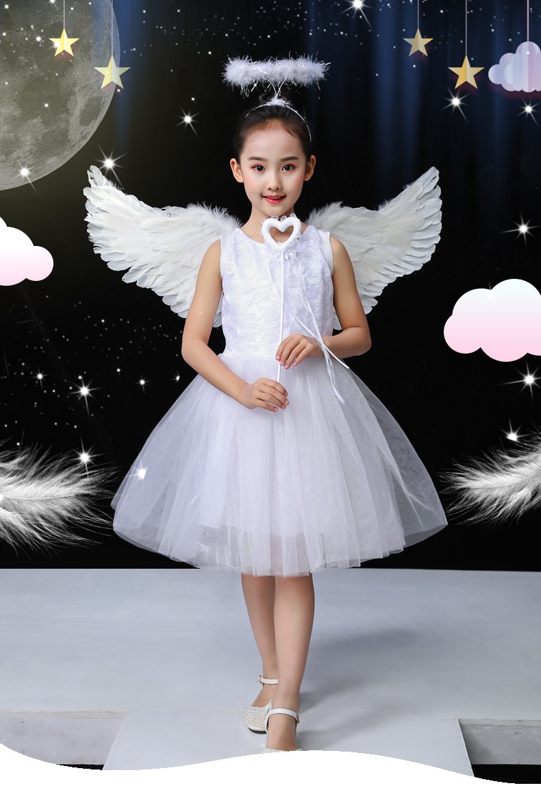 chanvenuel六一幼儿童服装男女童演出服小天使表演礼服花童翅膀蓬蓬纱