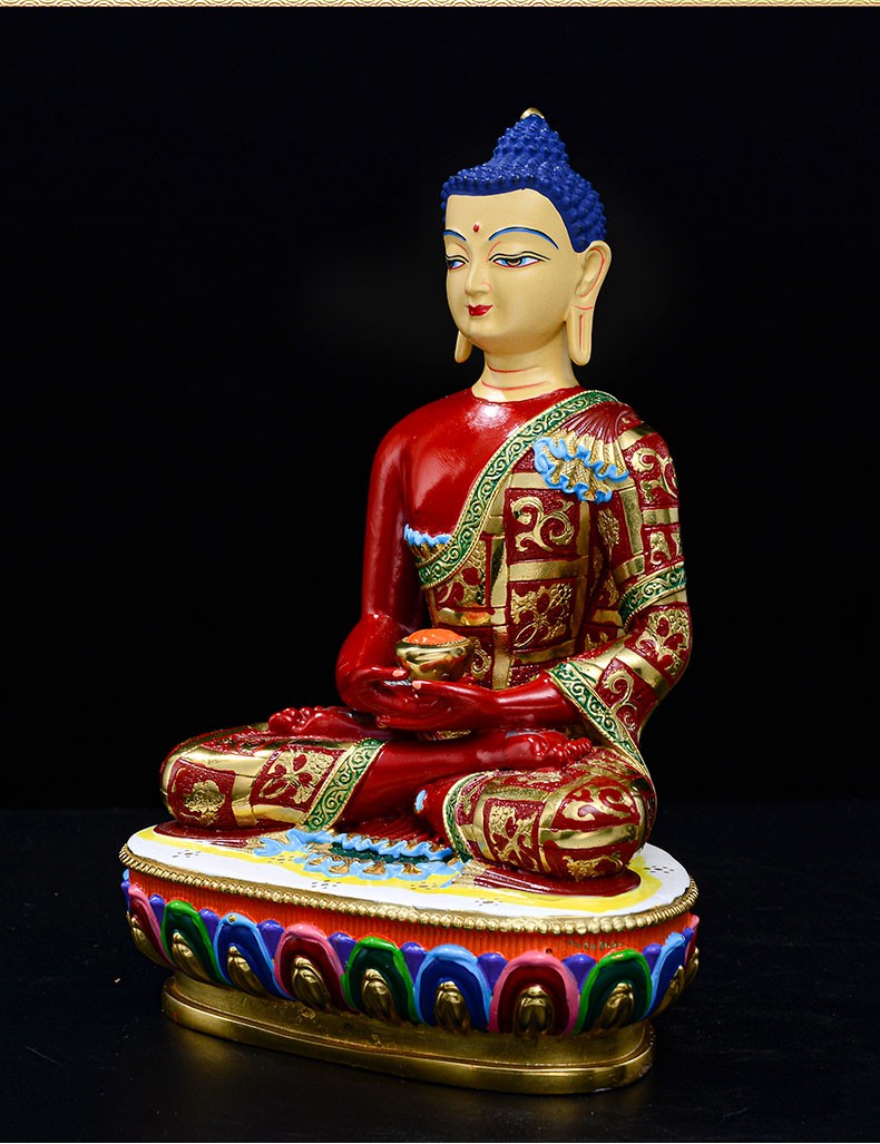 5/7/10寸藏传佛教台湾铜镀金彩绘密宗供奉佛像摆件 5寸 阿弥陀佛