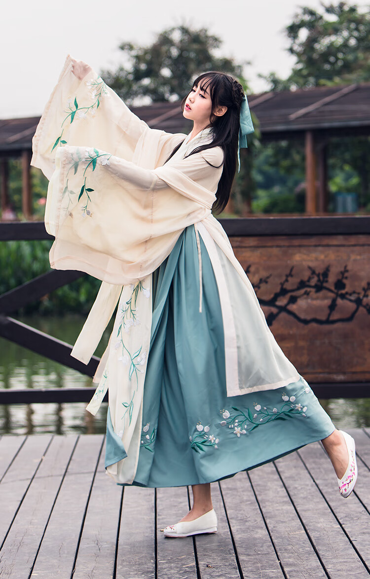 支持国产创新品牌衣吧客花神赋汉服女中国风学生古装仙气飘逸古风齐胸