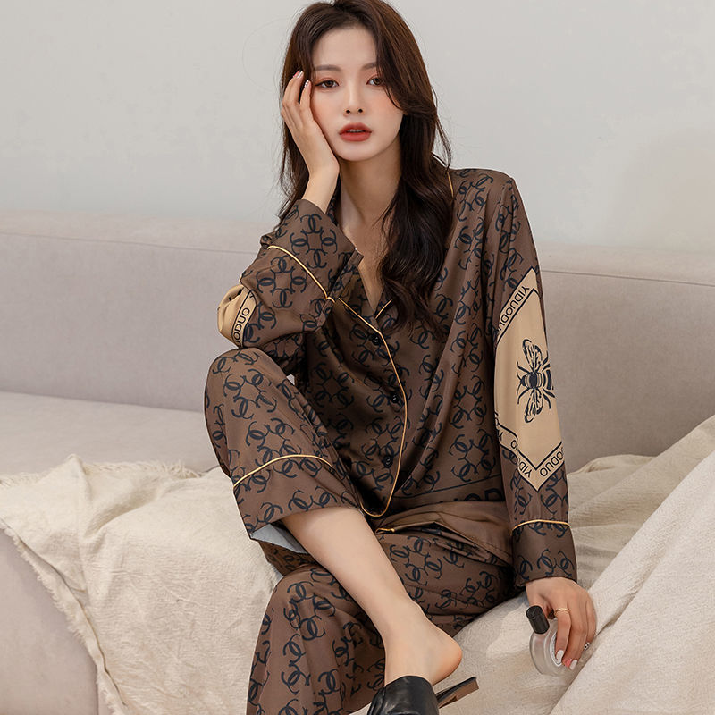 南通东蒂睡衣南通东帝睡衣家居服罗丽丝春季新款法式复古情侣冰丝睡衣