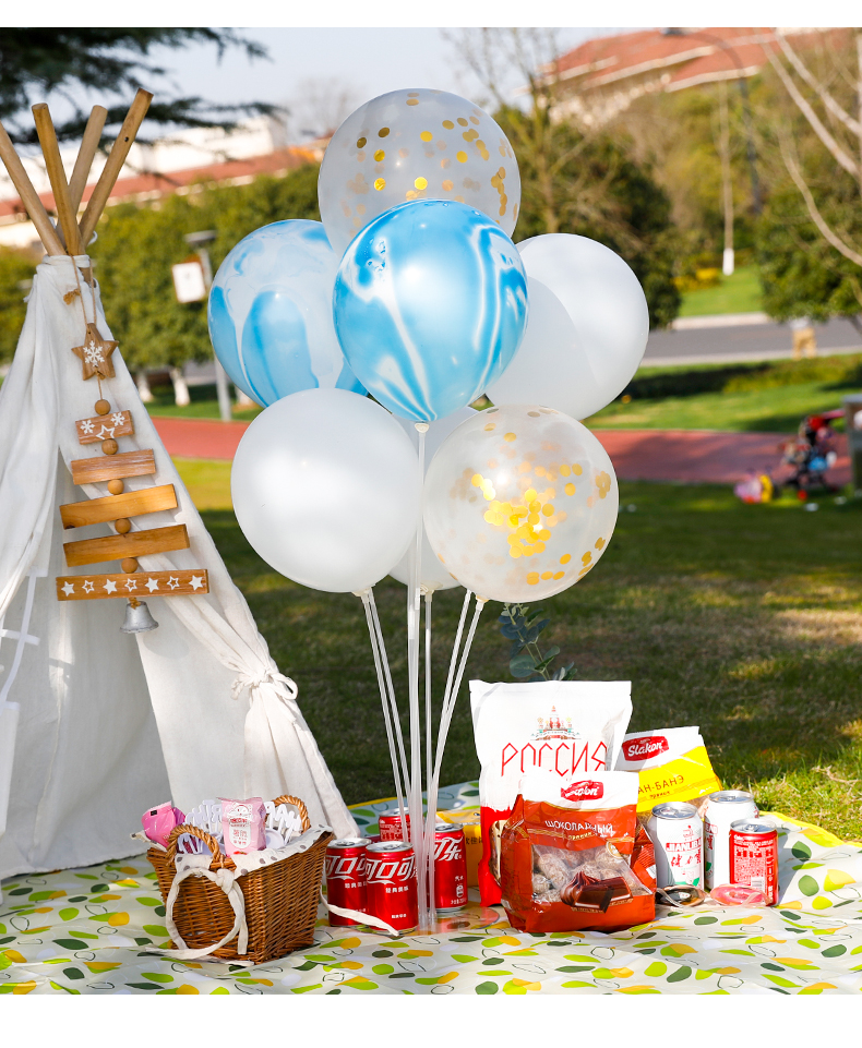 野餐户外春游派对装饰场景布置用品网红ins风小雏菊气球拍照道具春天