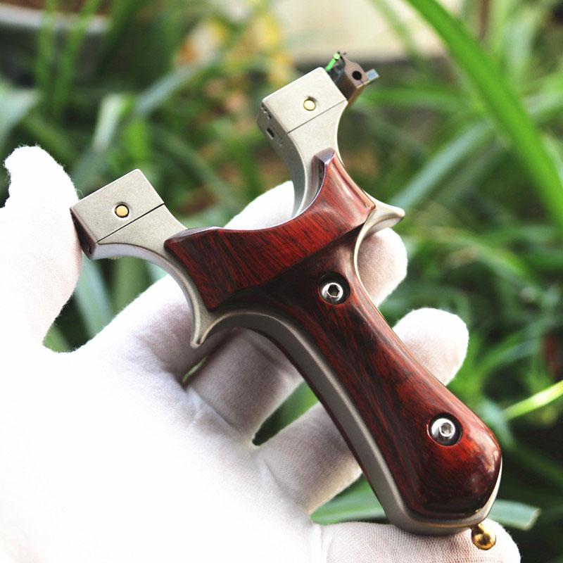 扁皮筋弹弓合金夹片弹簧快压精准按压远程射击户外弹弓竞技 弓套餐