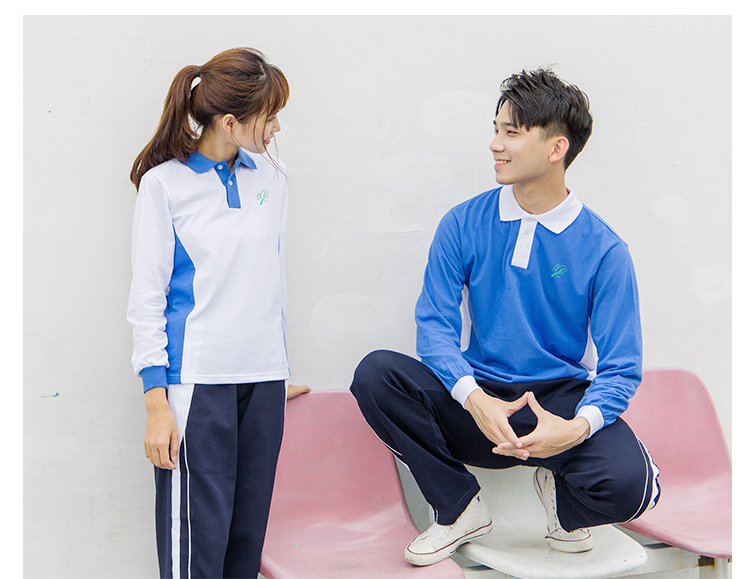 统一深圳中学生校服男女款初中秋冬季运动服长袖t恤外套上衣深蓝色