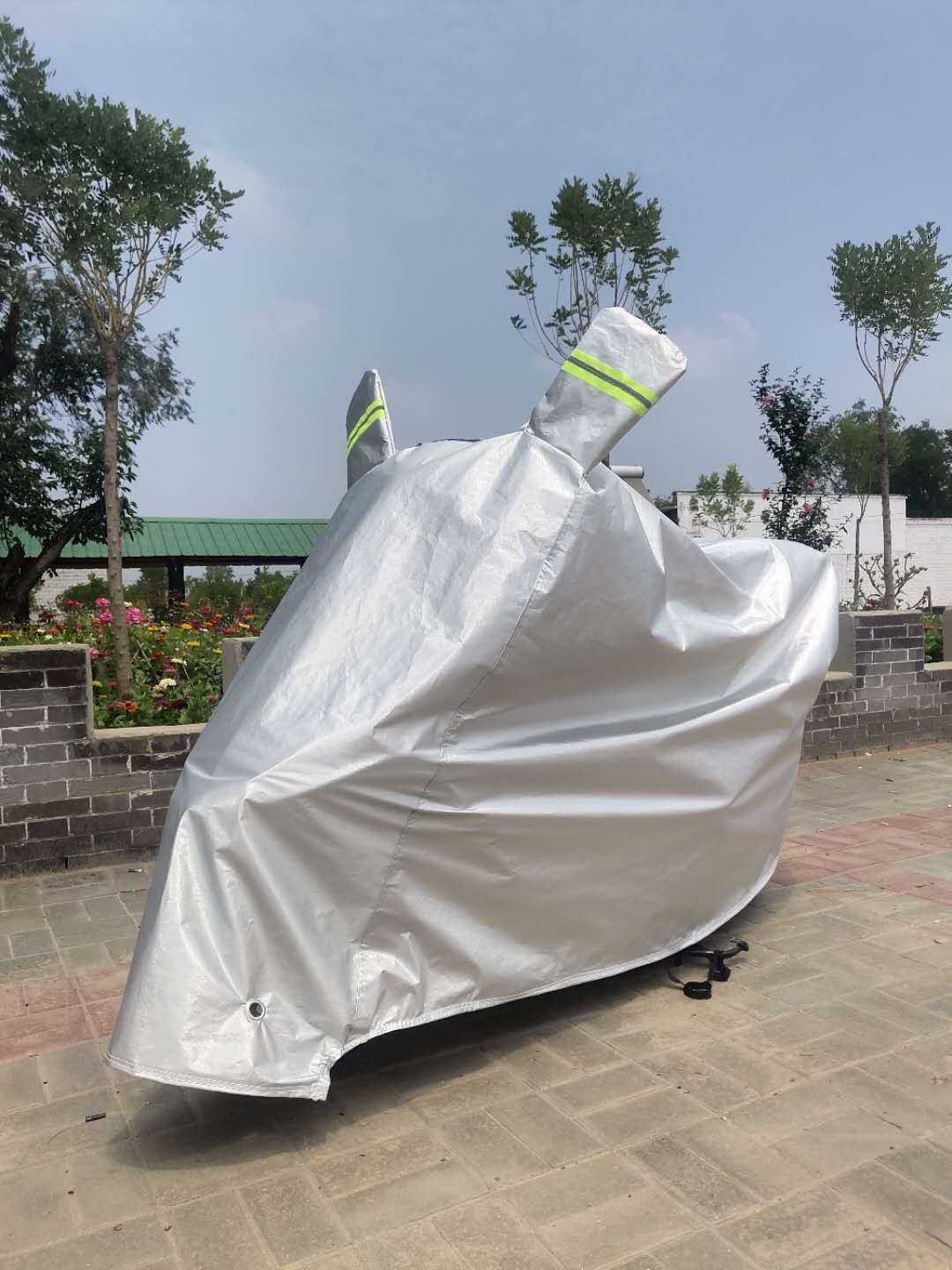 电动摩托车遮雨罩隔热电瓶车衣铝膜盖雨布踏板车罩防水防雨套 无耳